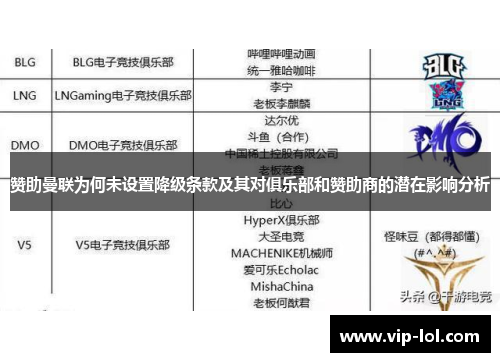 赞助曼联为何未设置降级条款及其对俱乐部和赞助商的潜在影响分析